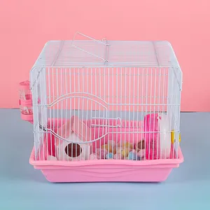 Hamster evi satın en iyi dekoratif plastik Metal tel Hamster büyük kafes lüks akıllı taşıma kafesi Hamster tekerlek ile dökün kafes