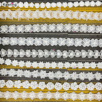 WLCP-101 fait à la main bébé bandeau fleurs arc papillon perle cristal 3D perles dentelle coupe tissu garniture ruban sacs de mariage Tulle