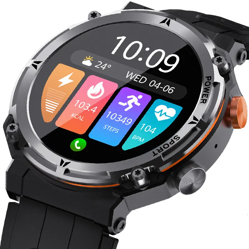 Jam tangan pintar C21 Pro 1.39 HD TFT pria, jam tangan pintar 128M memori besar 410 mAh asisten suara perhitungan kalori Fitcloud Pro App Tiktok