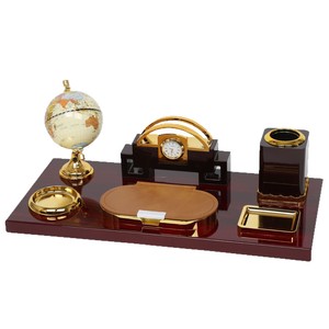 Calendario de Escritorio de Estilo Vintage de Lujo, Portalápices, Globo Terráqueo, Adorno de Escritorio de Madera de Palisandro Macizo de Alta Gama, Origen China, Regalo para Oficina - Product Image 5