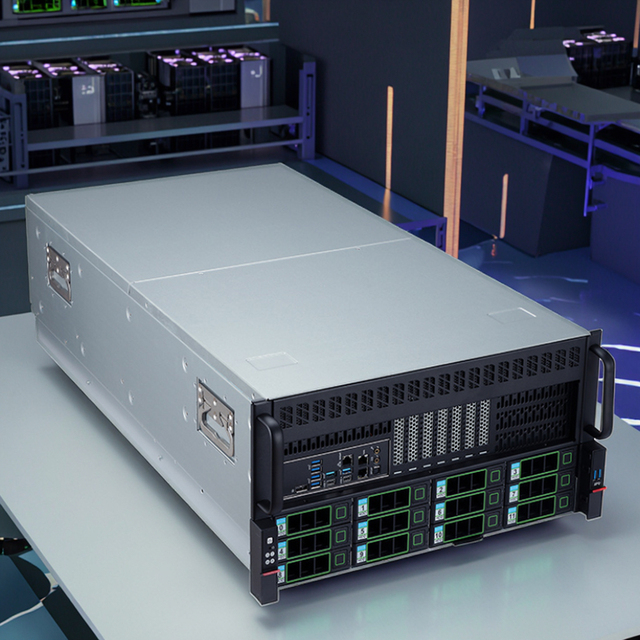 New Design Qway Q-AI8-HD12 RTX4090 GPU Server with 16-Slot AMD WRX90 5 PSU DDR5 256Gb Stock Rack AI PCIe 4.0