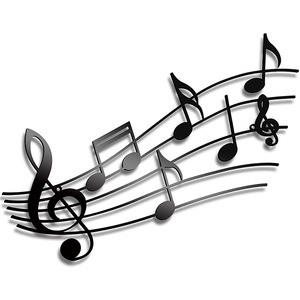 Black Music Notes <span class=keywords><strong>Metal</strong></span> Wall Art Signe décoratif suspendu avec artisanat mural en métal - Product Image 1