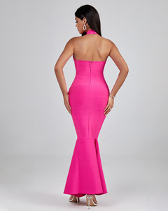 Ocstrade Trending Product Elegante vestido informal Halter Sin espalda Sin mangas Sólido <span class=keywords><strong>Maxi</strong></span> Sirena Para Mujeres Vestido de vendaje - Product Image 6