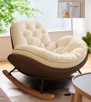 Chaise longue inclinable en acier moderne avec revêtement en cuir, mobilier de salon écologique pour usage hôtelier