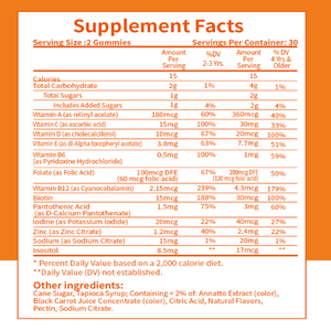 ילדים multivitamamin gummies | תפוז דובדבן בטעם גלוטן | ללא גלוטן | 60 count - Product Image 4
