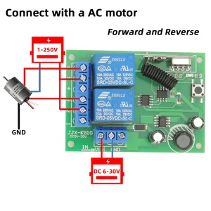 433 mhz שלט רחוק מתג dc 6v 12v 24v 30v 10a 2ch rf ממסר מקלט ומשדר עבור מוסך דלת בית מכשיר הבית