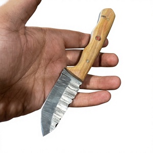 Couteau de chasse et de survie à lame fixe mini, en acier Damas artisanal, pointe tombante, manche en bois, qualité industrielle, pour revendeurs OEM 58/60 - Product Image 6