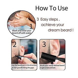 Capelli facciali Repbaair matita impermeabile matita <span class=keywords><strong>barba</strong></span> uomo che riempie la penna Kit con spazzola - Product Image 6