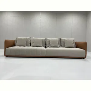 FY22 Italiaanse Luxe Designer Beste Kwaliteit Zitkamer Comfortabele Sofa 4 Stoelen Nieuwe Collectie Microfiber Leren Bank Voor Verkopen