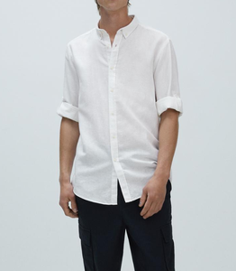 Su misura 55% di Canapa 45% Cotone Biologico 180gsm Pianura Tessuto Shirt A <span class=keywords><strong>Manica</strong></span> Lunga Preparazione Per La Sera Collar Camicia di Canapa <span class=keywords><strong>Vestiti</strong></span> Per Gli Uomini - Product Image 2