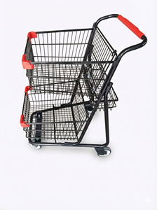 Chariot de courses à quatre roues de style américain à double couche et robuste, <span class=keywords><strong>dimensions</strong></span> personnalisées pour les achats importants - Product Image 6
