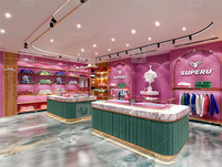 Meubles de Boutique de Vêtements de Mode pour Femmes, Comptoir de Magasin, Décoration de Magasin de Vêtements en Bois, Présentoir, Design d'Intérieur
