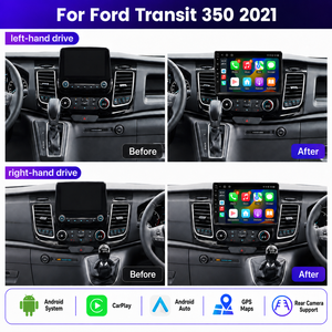 Écran tactile de 10 pouces pour Ford Transit 350 2021, lecteur DVD radio, récepteur Wifi, navigation, audio stéréo, Carplay, autoradio - Product Image 1