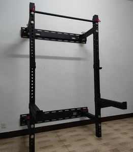 מתקפל קיר רכוב קועה עם למשוך את נשק j-כוסות תצפית עבור אימון מוסך כושר ביתי - Product Image 6