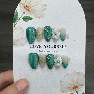 <span class=keywords><strong>Uñas</strong></span> Postizas 3D Estéreo de Dibujos Animados Kawaii, <span class=keywords><strong>Cortas</strong></span>, Cuadradas, Lindas, Desmontables, Reutilizables, Divertidas, Hechas a Mano, con Forma de Almendra para los Dedos - Product Image 2