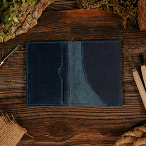 High Quality Genuine Leather Passport Holder Custom Travel <b>Wallet</b> <b>RFID</b> <b>Blocking</b> Open Short Vintage Cover Case PTH-0155 - Product Image 1
