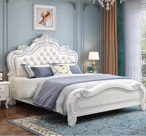 Cama Princesa de Estilo Europeo con Estructura de Madera Maciza de Lujo, Juego de Muebles de Dormitorio de Cuero Minimalista Moderno - Product Image 2