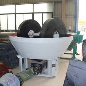 1-3 टन प्रति घंटे डबल पहिया सोने का गीला पैन मिल मशीन मोटर के साथ और सोने के तांबे के अयस्क के लिए असर - Product Image 2