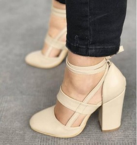 Nouveau design femmes <span class=keywords><strong>Sexy</strong></span> bout pointu chaussures à talons hauts grande taille dames sandales fermeture à lacets pour l'été hiver tenues de mariée - Product Image 5