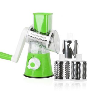 Râpe à fromage rotative, trancheuse multifonctionnelle manuelle, hachoir à légumes avec 3 lames interchangeables - Product Image 1