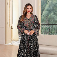 Nouvelle Arrivée 2026 – Abaya Longue en Mousseline de Soie pour Femme Musulmane, Style Vintage et Modeste, Broderie Arabe, Robe de Soirée Formelle Naturelle – En Stock