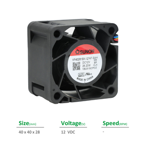พัดลมระบายความร้อนแบบแกน SUNON VF40281BX-Q747-SAH ขนาด 40x40x28 มม. 12VDC 25.2W ลูกปืนแบบ Ball Bearing สำหรับตู้/อินเวอร์เตอร์ รับผลิตแบบ OEM/ODM - Product Image 2
