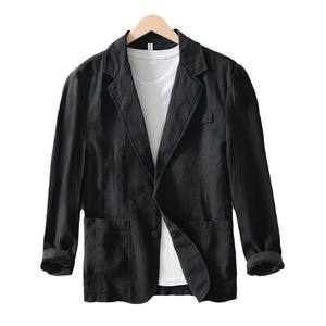 Giacche Blazer da <span class=keywords><strong>Uomo</strong></span> a Righe Casual in <span class=keywords><strong>Lino</strong></span> Novità Primavera 2025 Abbigliamento <span class=keywords><strong>Uomo</strong></span> Ampio Semplice Stile Streetwear - Product Image 5