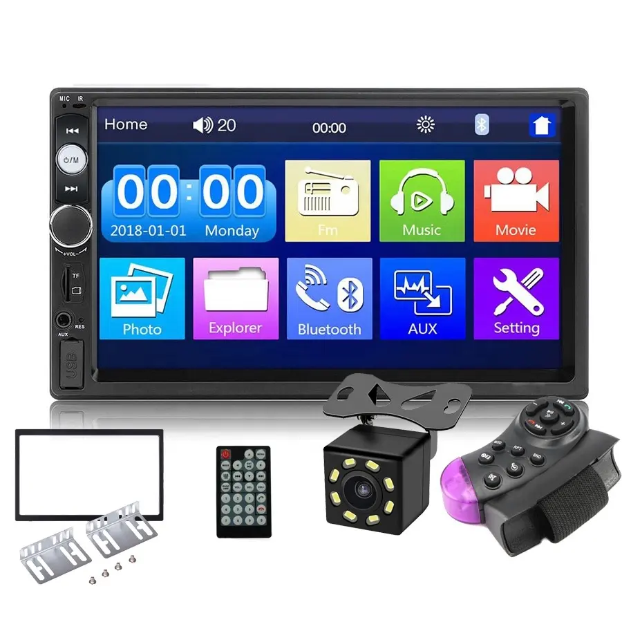 Цифровой медиаприемник 2 Din автомобильный радиоприемник USB MP3 Bluetoos плеер 7010b 7012b 7018b