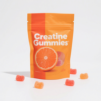 Gummies à la créatine orange saveur mangue, produit de beauté pour adultes, sans sucre, 60 unités, fournisseur d'usine chinois