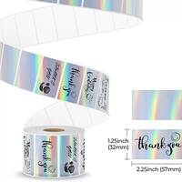 Étiquettes thermiques directes holographiques arc-en-ciel autocollantes de 2,25 x 1,25 pouces pour la fabrication de bougies, en matériau PET, avec adhésif puissant