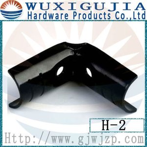 Pieza de conector de tubo de Metal de electroforesis negra Gujia Hardware para sistema de estante de flujo de tubería recubierta de plástico - Product Image 6