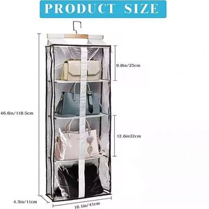 Four-Tier Non-Woven Hanging <b>Storage</b> Pouch Transparent Hanging <b>Storage</b> for Dust Prevention Door-Mounted Hanging Bag - Product Image 5