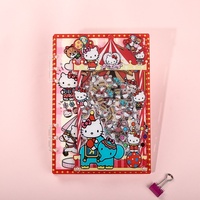 Cuaderno Shake Shake] Cuaderno/Diario de Hojas Sueltas Estilo Japonés y Coreano con Diseño de Gato Galáctico Navideño en Acrílico/Pulpa de Madera para Estudiantes