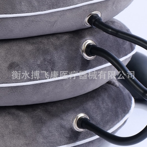 Dispositif de traction cervicale Bofeikang, attelle de cou gonflable à trois couches, entièrement en velours, fonctionnement manuel pour le soutien du cou et - Product Image 3