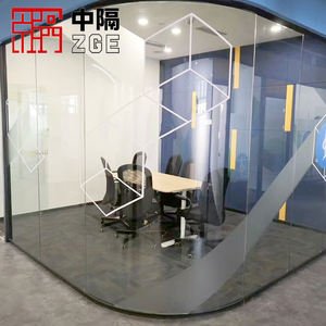 Système minimaliste de diviseur de mur en verre de cloison de bureau mince élégante - Product Image 3