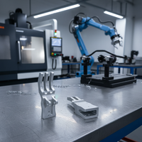 Pièces de robot en acier inoxydable et aluminium usinées CNC, radiateurs, brides de voiture avec fraisage et placage