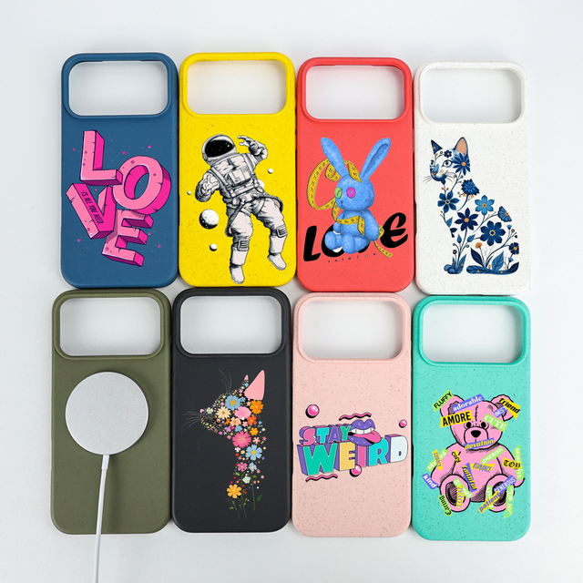 High Quality Custom Design Degradable Environmentally Friendly TPU Magnetic Wheat Straw Phone Cases for IPhone 17 17pro 17promax
