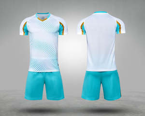 Neue Umweltfreundliche Wärmeübertragungsdruck 100% Polyester Fußballtrikots Atmungsaktiv Maßgeschneidert Feuchtigkeitsableitend Team - Product Image 2