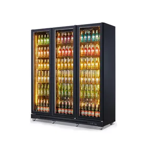 Supermarket 710L Cassette Refrigeration Unit Beverage Cooler upright freezer with glass doors