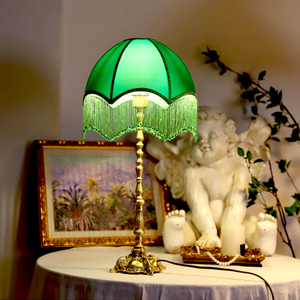 Pháp Mỹ Brass Trang Trí Bảng Đèn Trong Màu Đỏ Màu Xanh Lá Cây Trắng Tua Retro Châu Âu Thiết Kế Cho Phòng Khách Phòng Ngủ Đầu Giường - Product Image 3