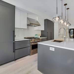 <b>Wooden</b> Touch to Open Modern Modular Complete Set Kitchen Cabinets for Villa and Apartment Use - Product Image 5