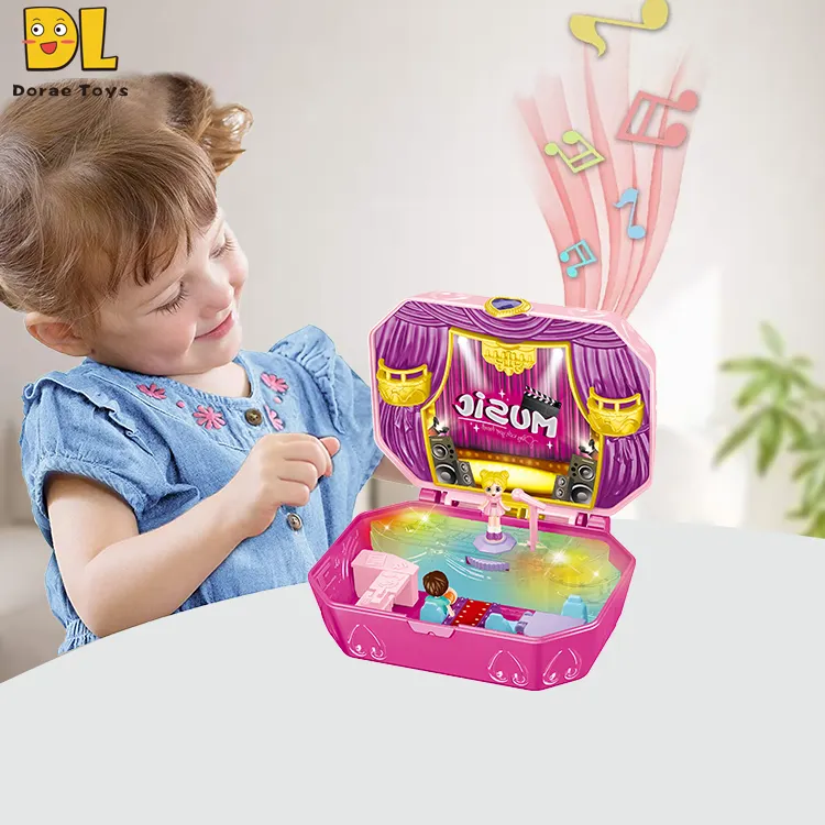 Mini Tas Pretend Play Diy Poppenhuis Voor Kinderen Dance Party Play Set Compact Met Accessoires