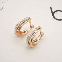 1000S Bijoux Boucles d'oreilles en or véritable 14 carats, clous d'oreilles en diamant véritable, boucles d'oreilles créoles en or jaune massif AU585, boucles d'oreilles charmantes, or chinois