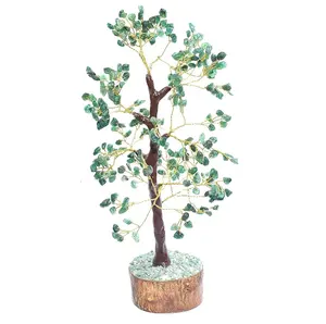 Life Tree Green Jade Tree Size 12-14 Inch 300 Beads Crystal for Reiki Healing and Vastu, Meditation, Tree Art Decoration Gifts
