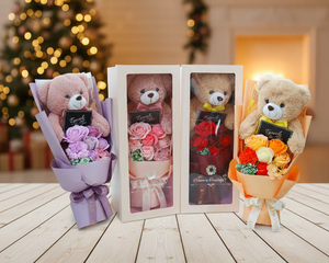 Regalo di san valentino per l'amante orsacchiotto sapone rosa Bouquet regalo per Festival fiori Bouquet scatola di imballaggio - Product Image 1