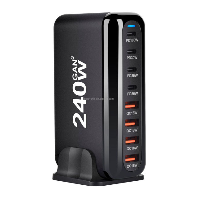 240W Low Price Notebook Gan Universal New Mobile Side Table Usb Fast Charger Adapters for Laptop and Phone Type C Usb Charger