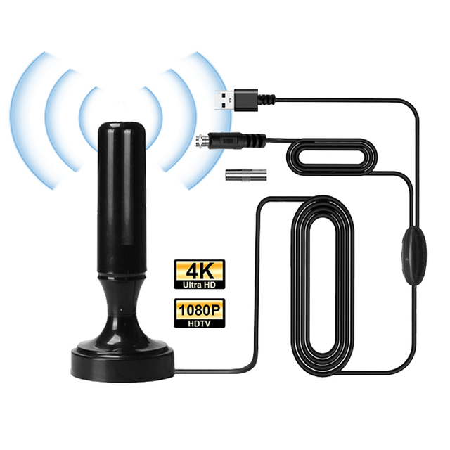 Factory Price 4K 1080P HD VHF UHF Digital Indoor Tv Aerial HDTV Antena Magnetic Base TV Antenna