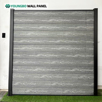 Panneaux de clôture en composite bois-plastique résistant au vent avec design 3D, panneaux de clôture extérieurs durables, hauteur personnalisable