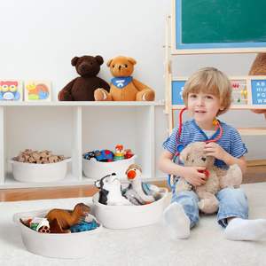 <span class=keywords><strong>Piccolo</strong></span> cesto in tessuto moderno con manico in corda di cotone per riporre la stanza o giocattolo per gatti/nastro cesto regalo per bambini incluso - Product Image 3