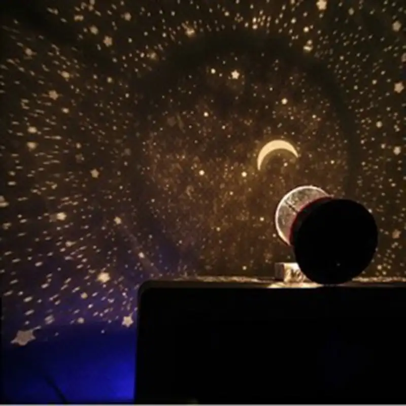 Led boncuk 360 derece romantik odası dönen evren ay yıldız gökyüzü projektör lambası hoparlör gece ışık